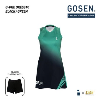 GOSEN G-PRO DRESS V1 Women's Sleeveless Sports Dress (Black/Pink; Black/Green) with Safety Pants