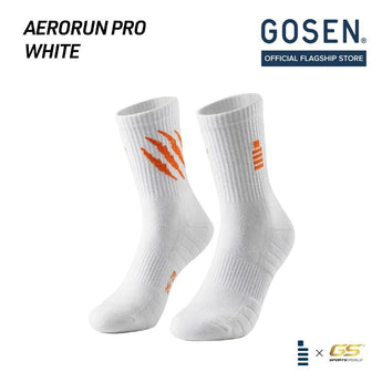 GOSEN Badminton Cotton Socks Aerorun Pro (Black/White)