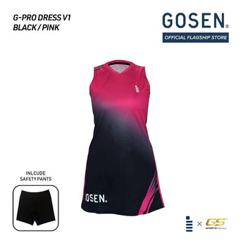 GOSEN G-PRO DRESS V1 Women's Sleeveless Sports Dress (Black/Pink; Black/Green) with Safety Pants